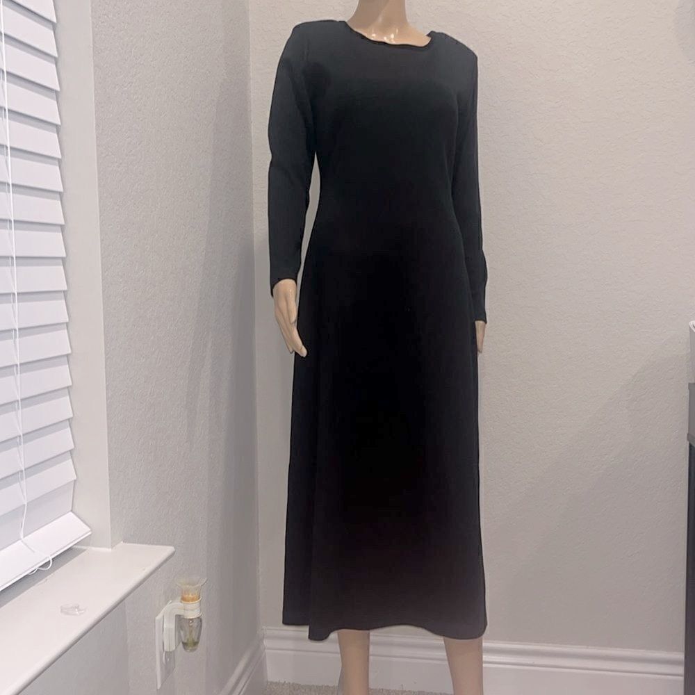 Vintage Carole Little black wool sweater dress